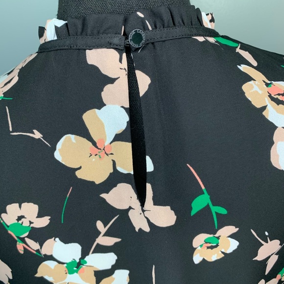 Karl Lagerfeld Long Sleeve Floral Top SZ S - Picture 7 of 11